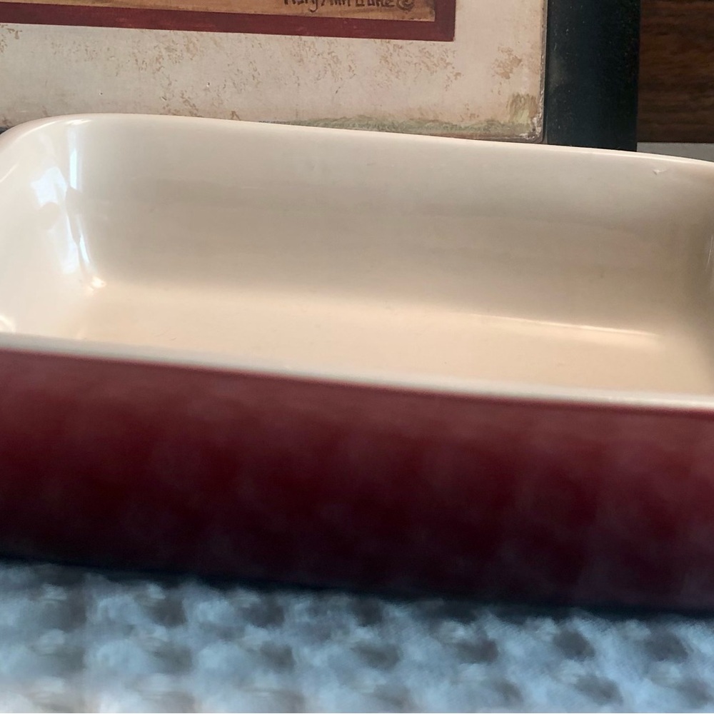 Le Creuset Burgundy and Cream Baking Dish